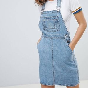 ASOS design denim overall dress in vintage blue